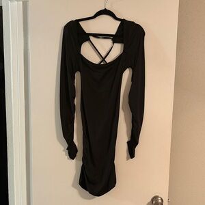 Elegant Black Long Sleeve Dress